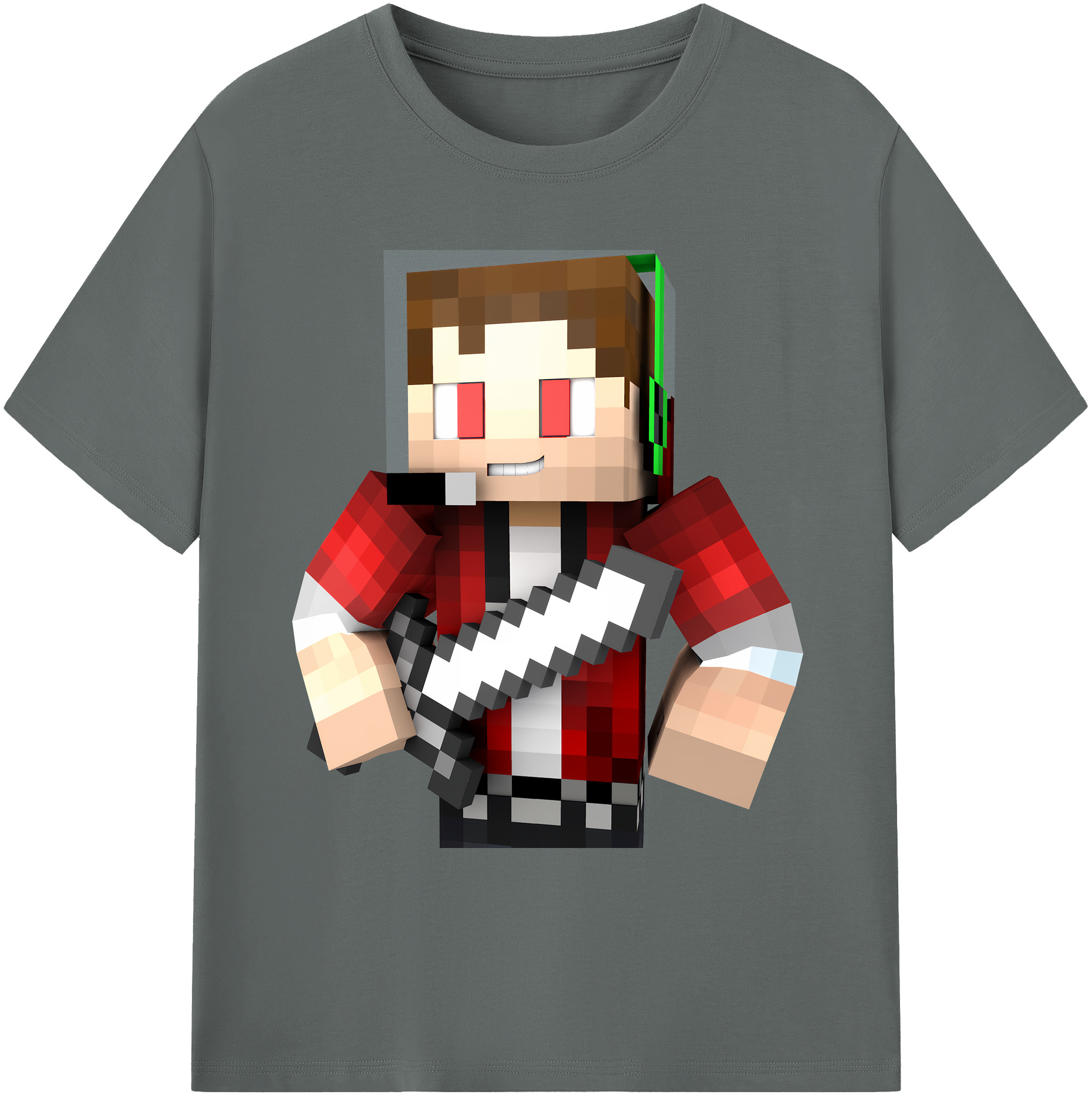 （画像用） マインクラフト ブロックの世界 Minecraft MC Block world 綿100％ メンズ半袖Tシャツ｜肌触りやわらか＆通気性